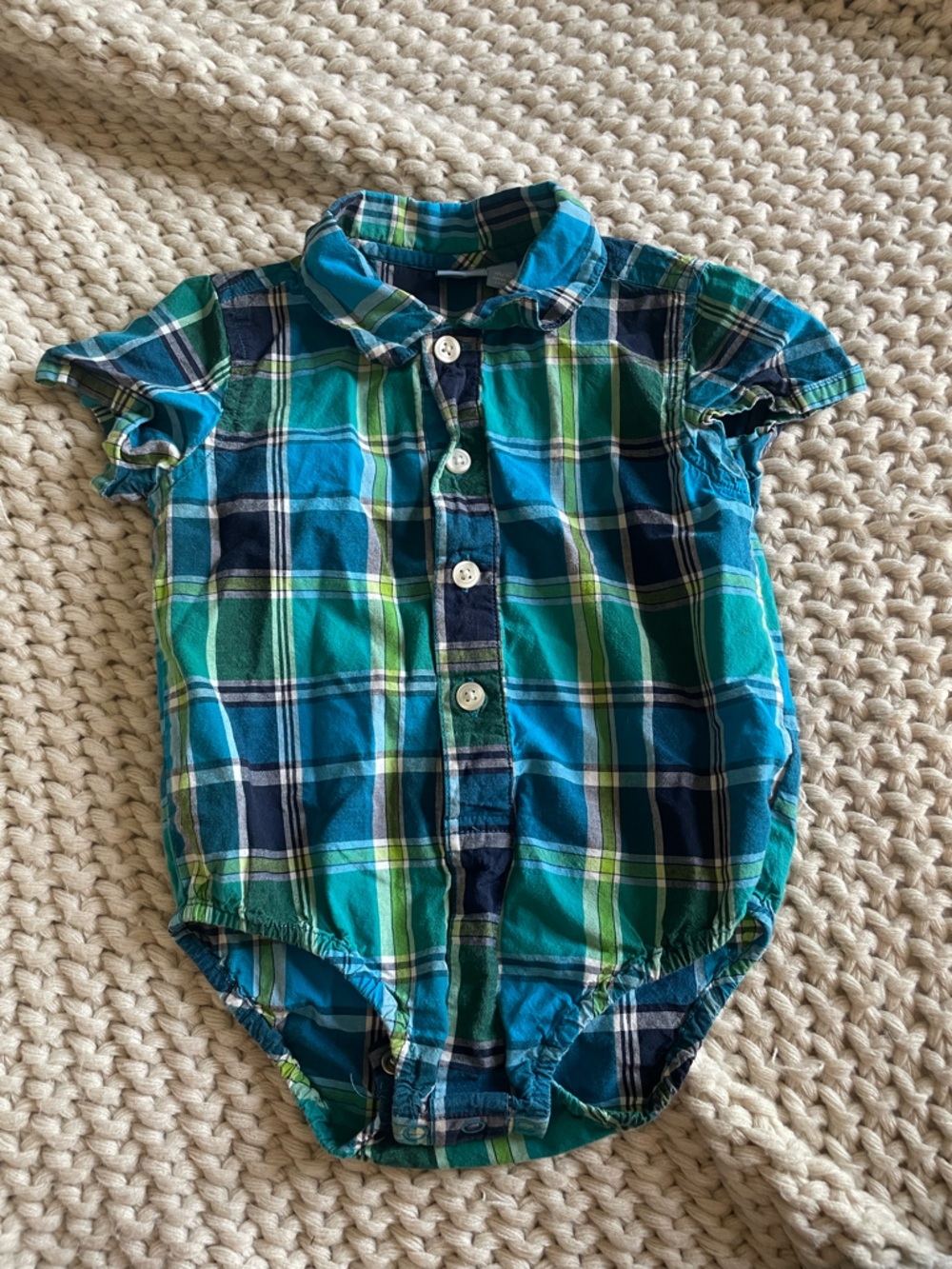 Blue & Green Plaid button down dress shirt
